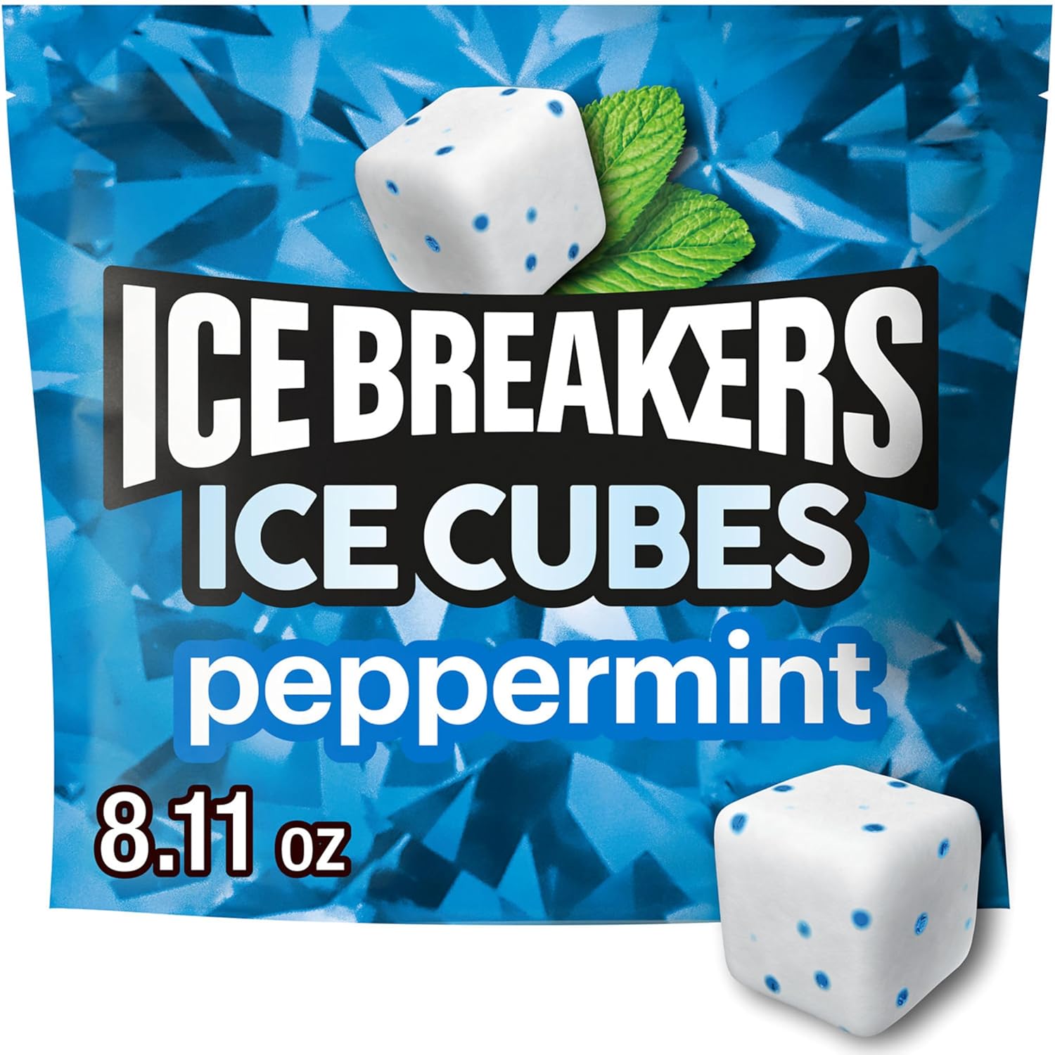 ICE BREAKERS Ice Cubes Peppermint Sugar Free Chewing Gum Pouch